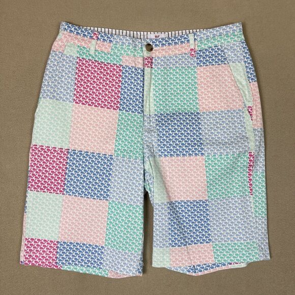 Vineyard Vines Shorts Mens 28 Multicolor Chino Cotton Mid Rise Pockets Preppy - Picture 1 of 11